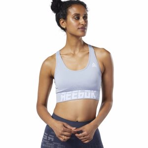 Biustonosze Damskie Reebok WOR Meet You There Seamless Padded Głęboka Niebieskie PL 09OHSPC